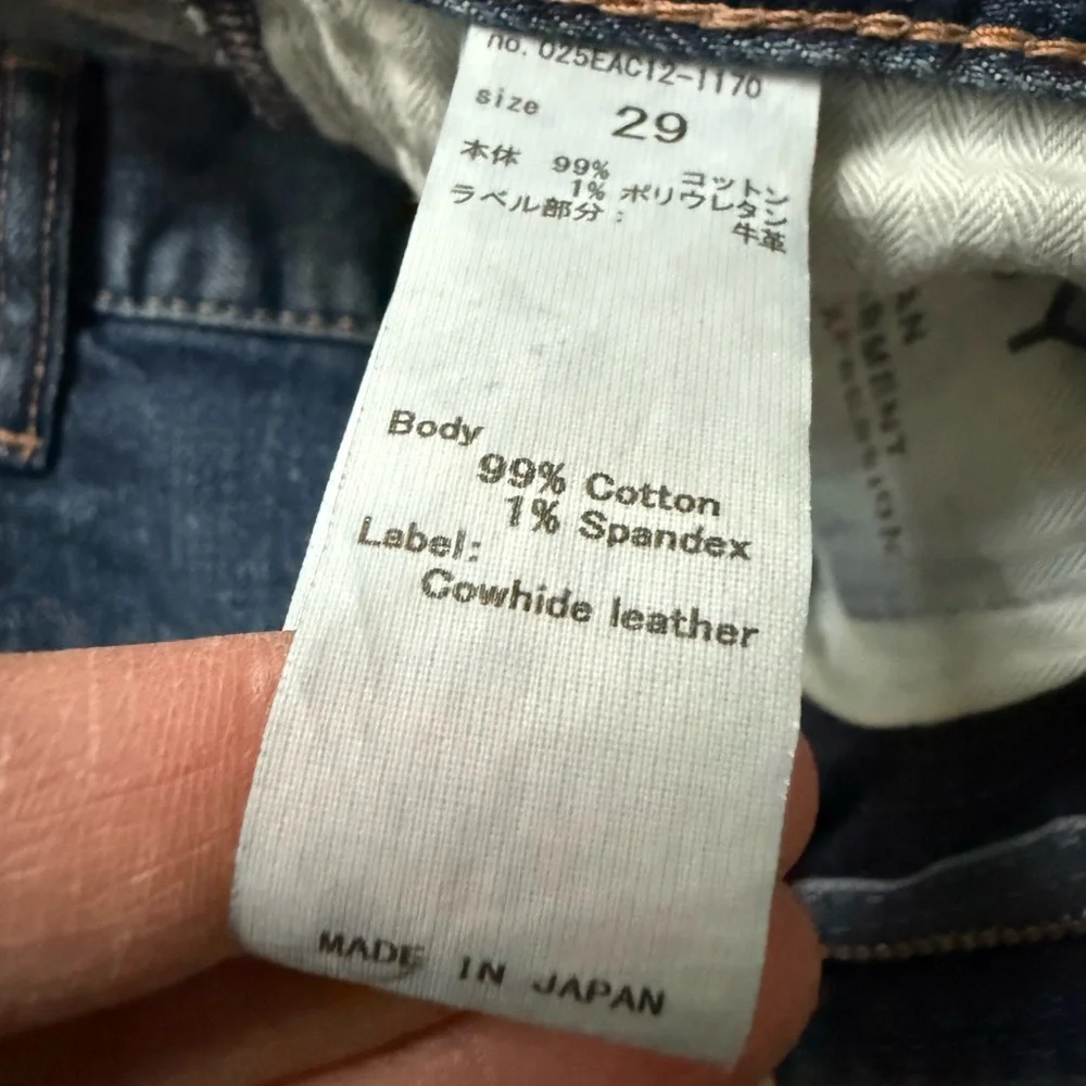 MOUSSY VINTAGE Tyrone Skinny Blue Denim Jeans Japan Raw Hem Medium‎ Wash 29 - Picture 7 of 11